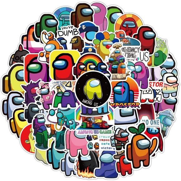Among Us Stickers 100 Pcs Graffiti Anime Waterproof Trendy Adult Stickers - Picture 3 of 8